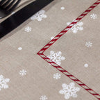 Σετ Τραπεζομάντηλο με 8 Πετσέτες Φαγητού Xmas Luxury Home Sun 160X220 Beige