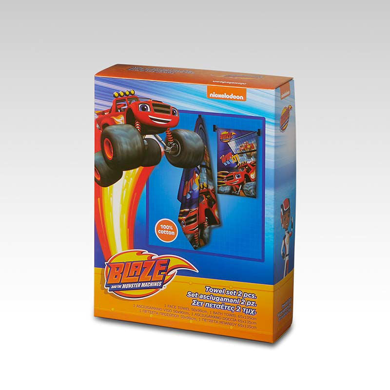 Παιδικές Πετσέτες Σετ 2τμχ Nickelodeon 50X90+65X135 Blaze (Boys)