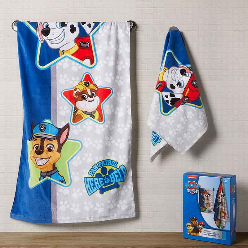 Παιδικές Πετσέτες Σετ 2τμχ Nickelodeon 50X90+65X135 Paw Patrol (Boys) A