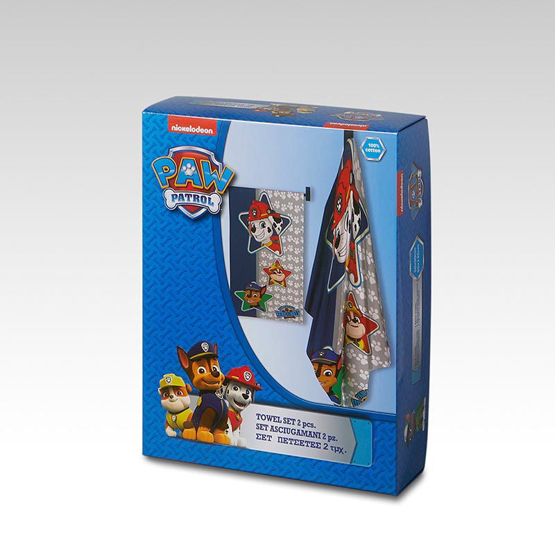 Παιδικές Πετσέτες Σετ 2τμχ Nickelodeon 50X90+65X135 Paw Patrol (Boys) A