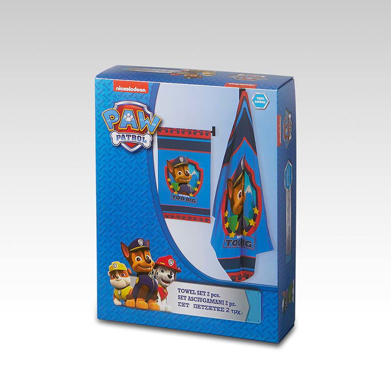 Παιδικές Πετσέτες Σετ 2τμχ Nickelodeon 50X90+65X135 Paw Patrol (Boys) B