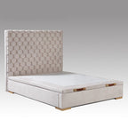 Κρεβάτι με Κεφαλάρι και Αποθηκευτικό Χώρο Hauz Hesperia Cotton Bar Pink 180X200