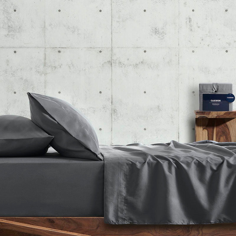 Σετ Σεντόνια με Λάστιχο Cannon Stonewashed 100X200+35 Dark Grey