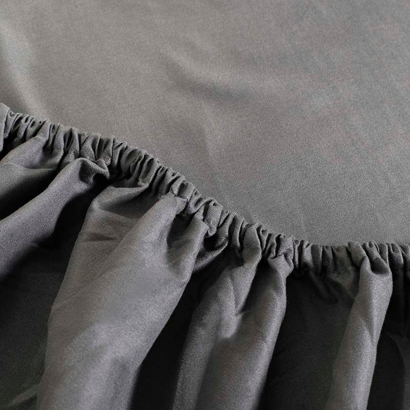 Σετ Σεντόνια με Λάστιχο Cannon Stonewashed 100X200+35 Dark Grey