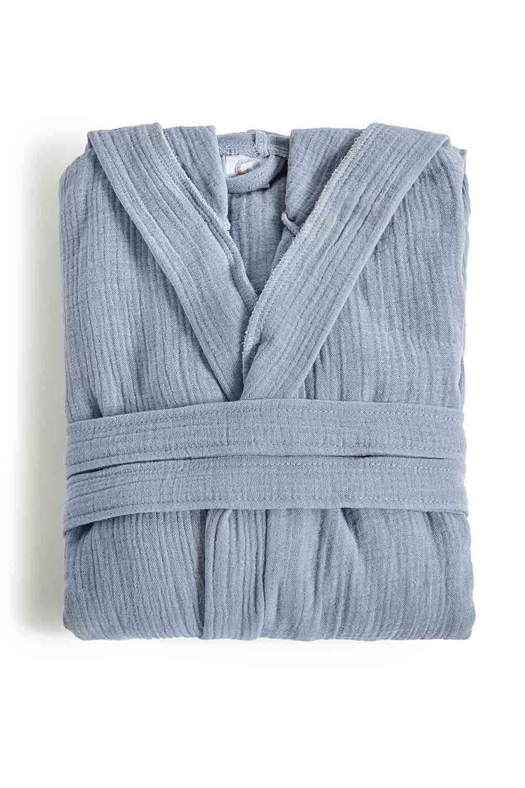 Μπουρνούζι με Κουκούλα Αιγαίον Super Soft L-XL Denim