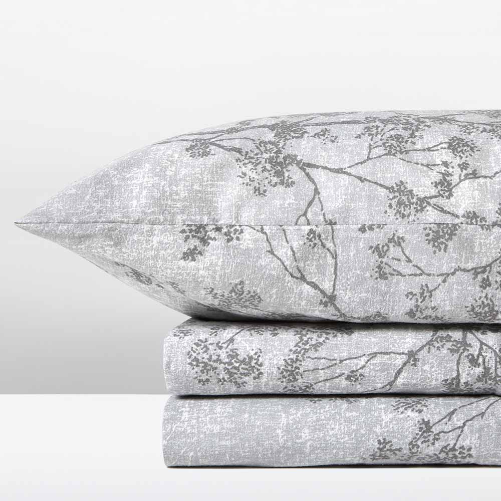 Σετ Φανελένια Σεντόνια Μονά Αιγαίον Flannel Tree 170X280 Grey F