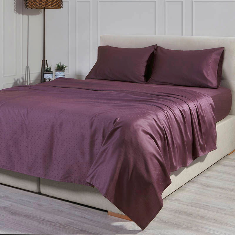 Σεντόνι με Λάστιχο Cannon Imperial Dobby 100X200+40 Grape Jam