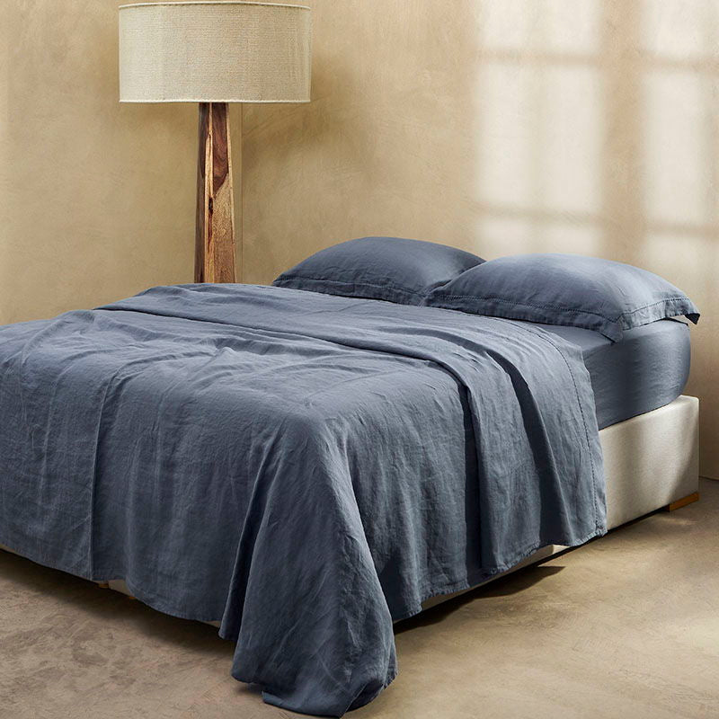 Σετ Διπλά Σεντόνια Hauz Limited Edition Linen 160X200+40 Cement