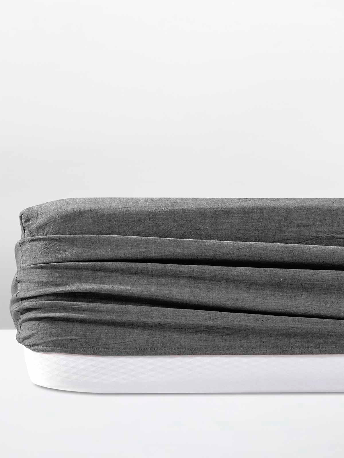 Σεντόνι Αιγαίον Non Iron με λάστιχο 160X200+40 Black