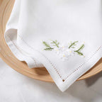 Λινό Τραπεζομάντηλο Σετ 7τμχ Αιγαίον Μαργαρίτα 115X165 White