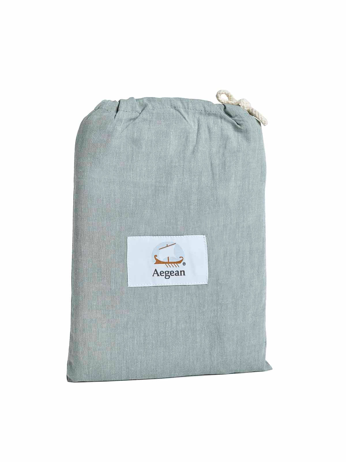 Σεντόνι Αιγαίον Non Iron με λάστιχο 160X200+40 Laurel Green