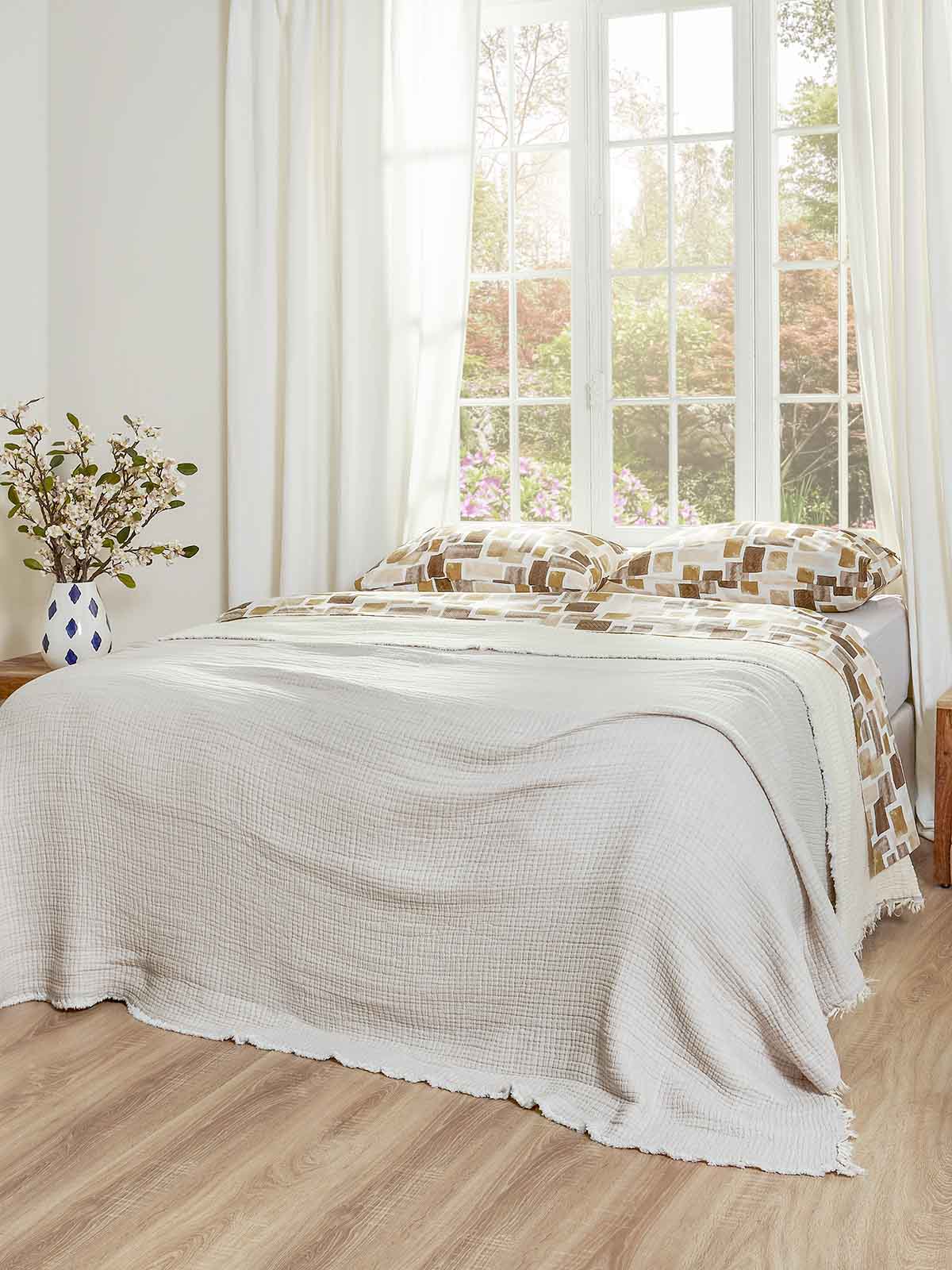 Κουβερλί Αιγαίον Super Soft Layered 170X240 Cement