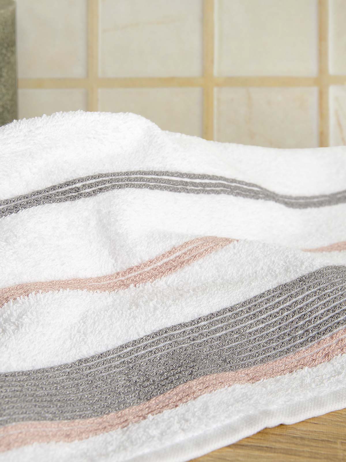 Σετ Πετσέτες Μπάνιου 3τμχ. Homelovers Organic 30X30+50X80+70X130 White Pink