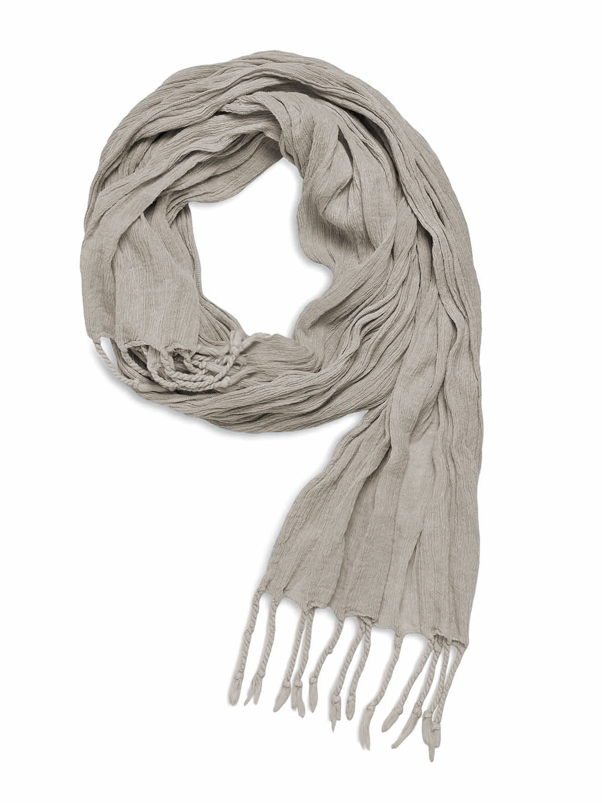 Φουλάρι με Κρόσσια Charisma 55X200 Beige