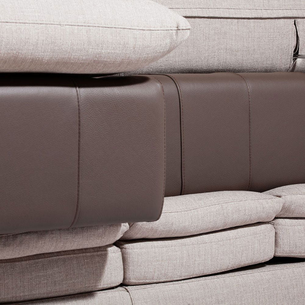 Τριθέσιος Καναπές F&T Italia Glamour 235X105X86 100H beige