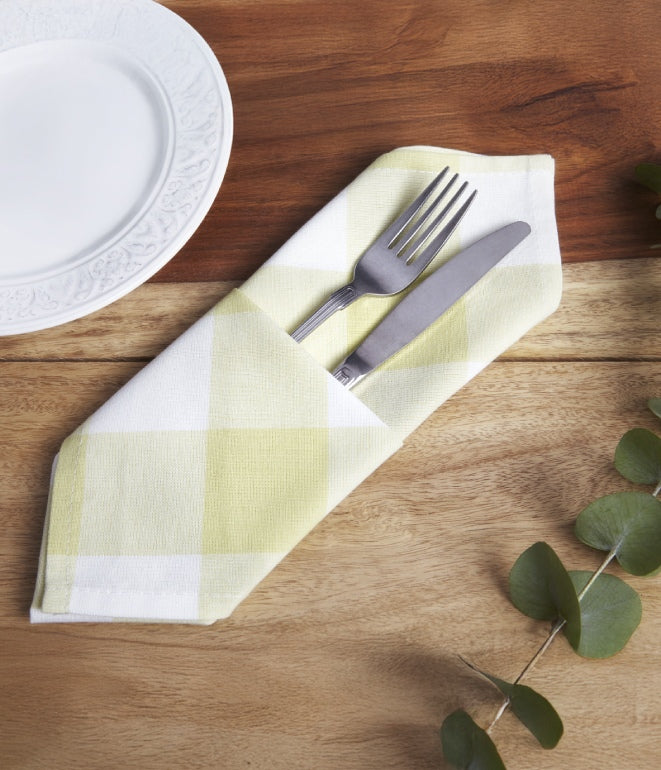 Σετ Πετσέτες Φαγητού 2τμχ Ηauz Καρό 45X45 Lemon
