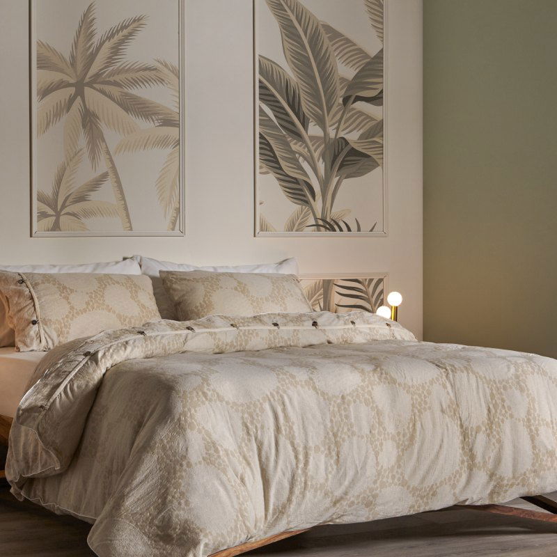 Σετ παπλωματοθήκη Hauz Limited Edition Flower 230X250 / Ecru