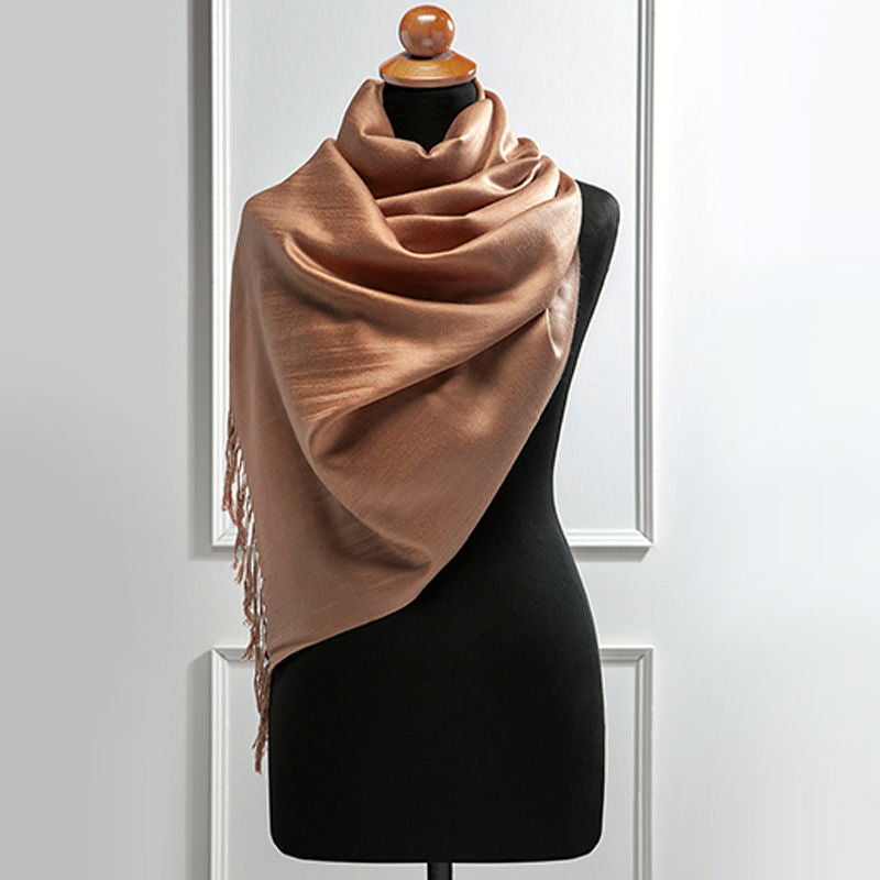 Πασμίνα Μονόχρωμη Αιγαίον ASS / Light Brown