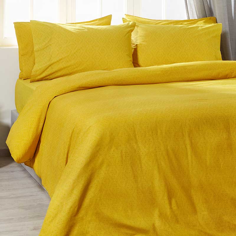 Σετ Παπλωματοθήκη Βαμβακερή Cannon Cotton Fresh 170X250 / Gold Rhombus