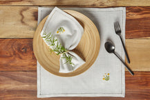 Σετ Τραπεζομάντηλο & 8 Πετσέτες φαγητού Αιγαίον με Κέντημα Anthemida