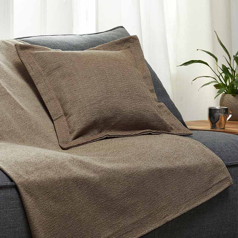 Διακοσμητική Μαξιλαροθήκη Αιγαίον Chenille 45X45 / Mocha