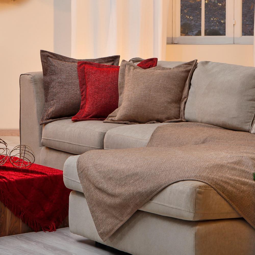 Διακοσμητική Μαξιλαροθήκη Αιγαίον Chenille 45X45 / Mocha