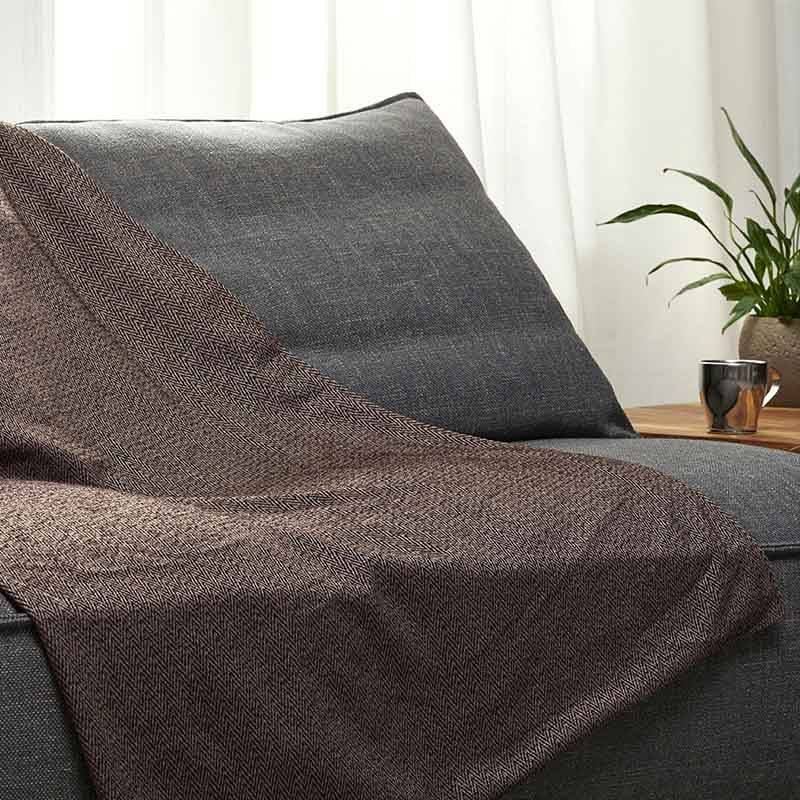 Ριχτάρι Αιγαίον Chenille 180X180 / Chocolate &amp; Brown