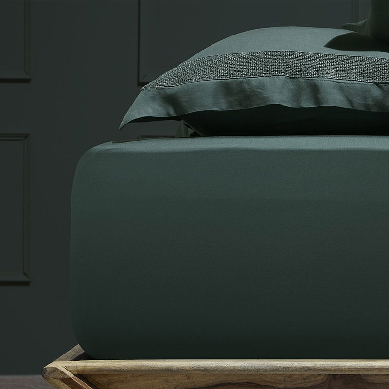 Κατωσέντονο με Λάστιχο Hauz Vegan Silk 200X200+40 Green