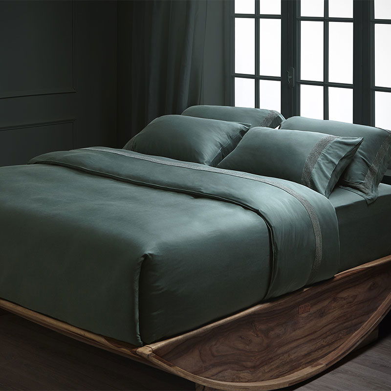 Κατωσέντονο με Λάστιχο Hauz Vegan Silk 200X200+40 Green
