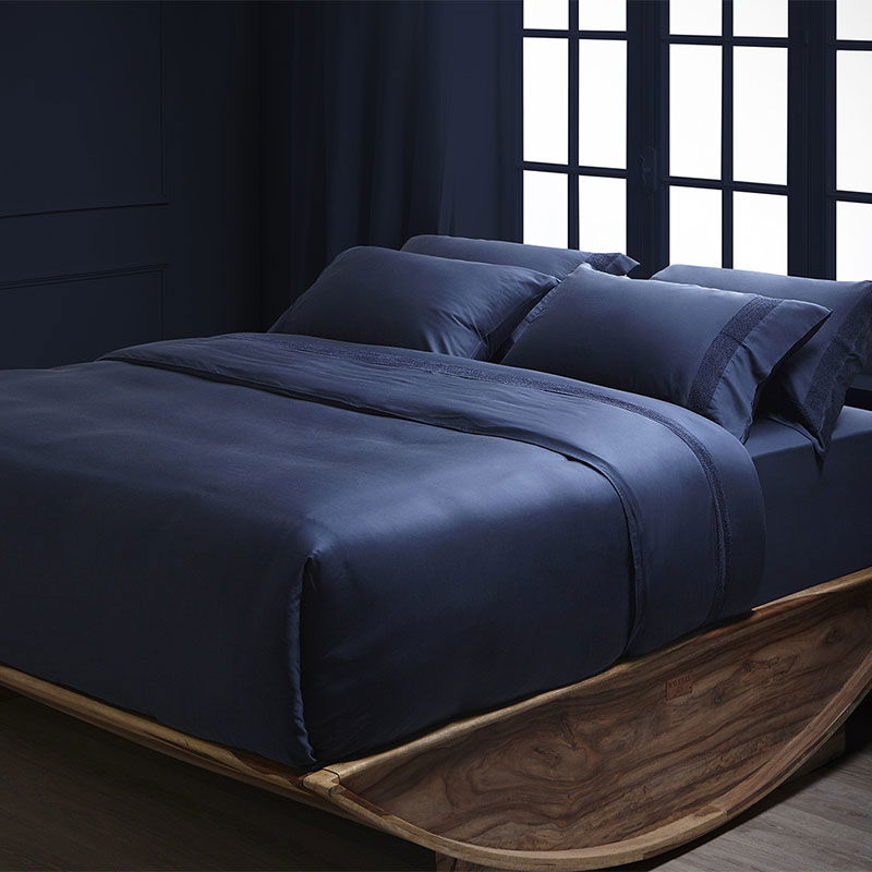 Κατωσέντονο με Λάστιχο Hauz Vegan Silk 200X200+40 Blue