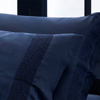 Σετ 2τμχ Μαξιλαροθήκες Hauz Vegan Silk Collection 52X78 Blue