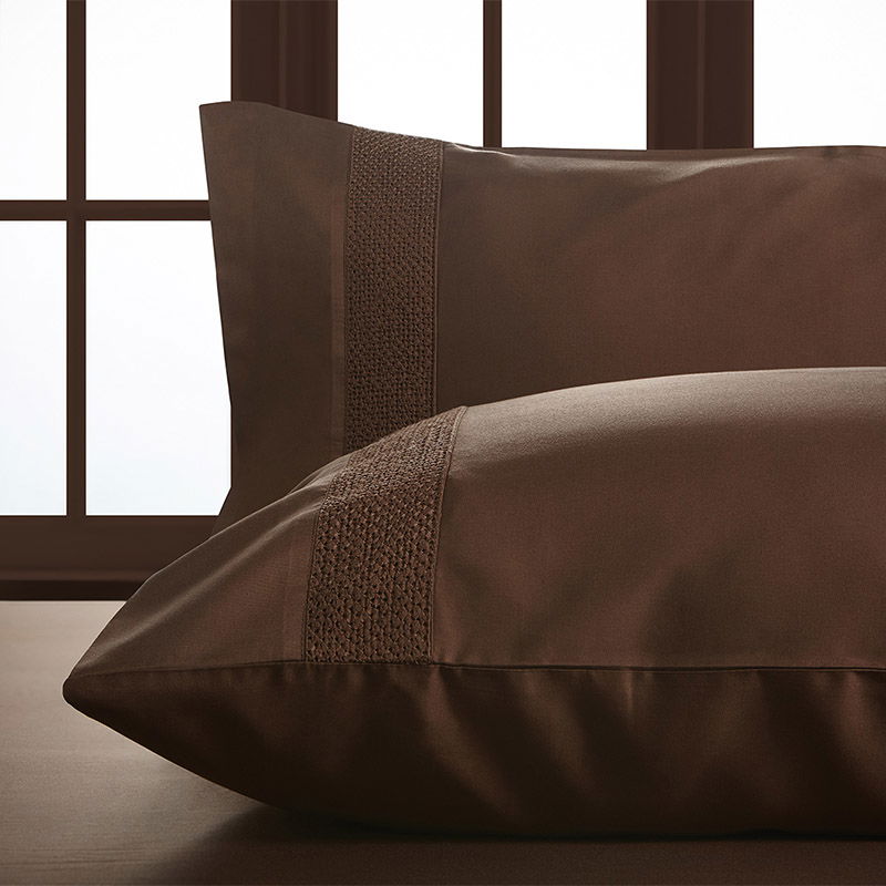 Σετ 2τμχ Μαξιλαροθήκες Hauz Vegan Silk Collection 52X78 Cinnamon