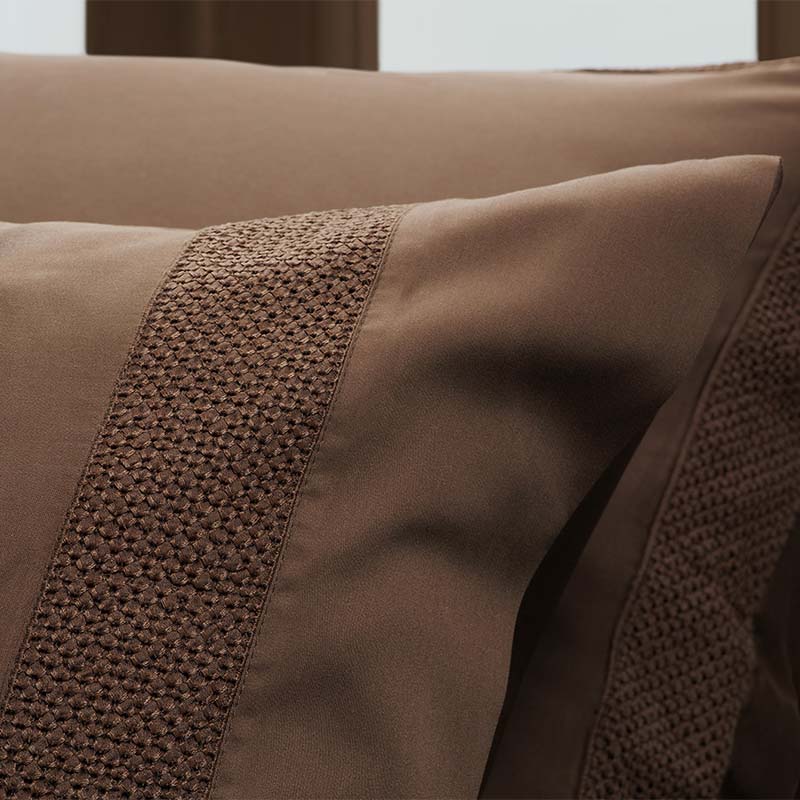 Σετ 2τμχ Μαξιλαροθήκες Hauz Vegan Silk Collection 52X78 Cinnamon