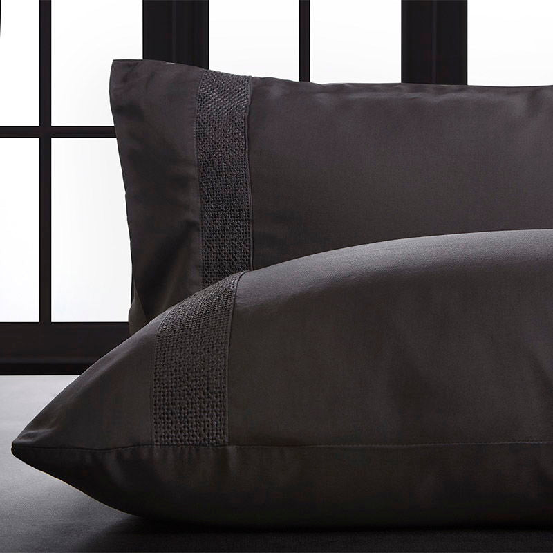Σετ 2τμχ Μαξιλαροθήκες Hauz Vegan Silk Collection 52X92 / Gray