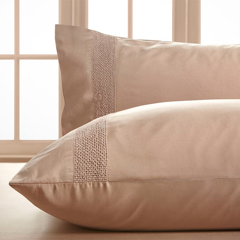 Σετ 2τμχ Μαξιλαροθήκες Hauz Vegan Silk Collection 52X92 Dusty Pink