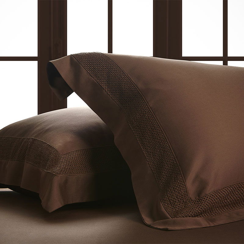 Σετ 2τμχ Μαξιλαροθήκες Oxford Hauz Vegan Silk 52X78 / Cinnamon