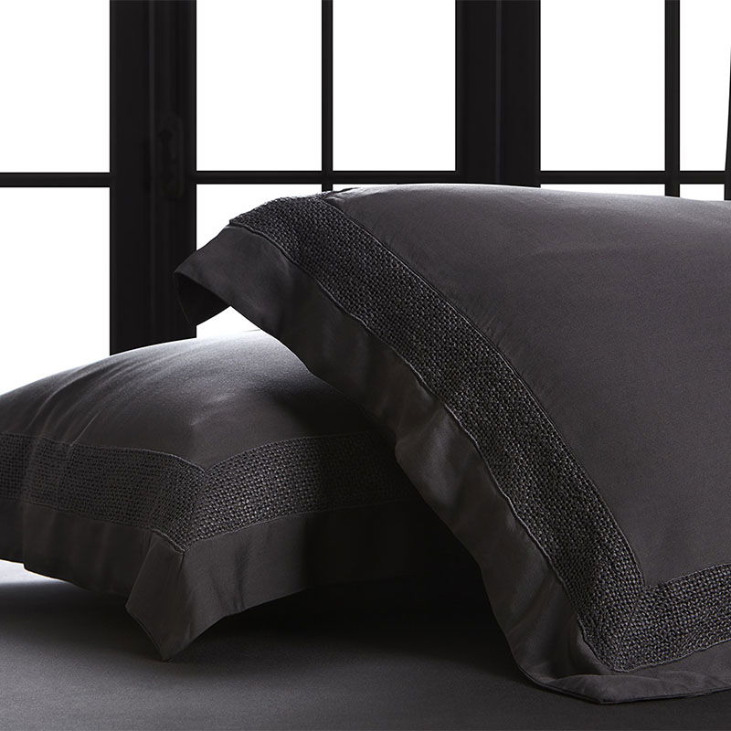 Σετ 2τμχ Μαξιλαροθήκες Oxford Hauz Vegan Silk 52X78 / Gray