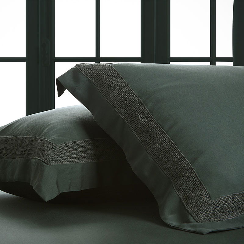 Σετ 2τμχ Μαξιλαροθήκες Oxford Hauz Vegan Silk 52X92 / Green