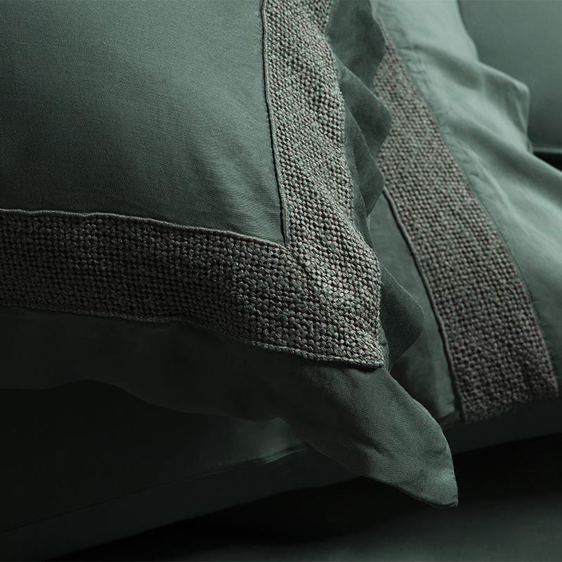 Σετ 2τμχ Μαξιλαροθήκες Oxford Hauz Vegan Silk 52X92 / Green