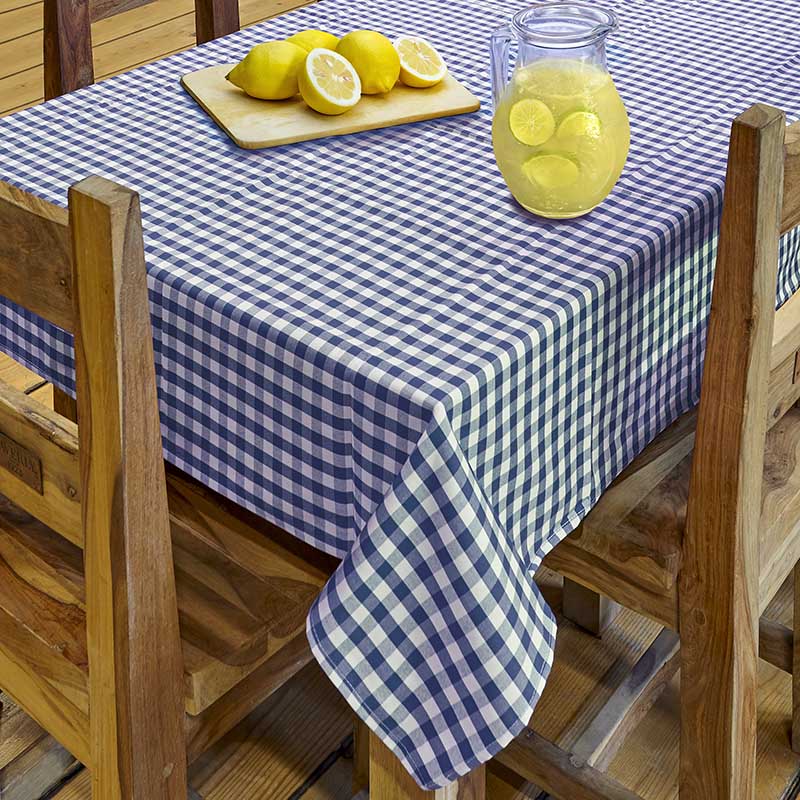 Τραπεζομάντηλο Καρό Αιγαίον 140X140 / Blue