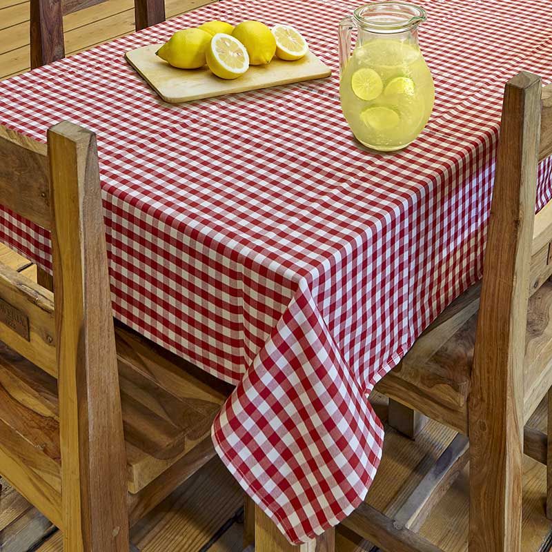 Τραπεζομάντηλο Καρό Αιγαίον 140X140 / Red