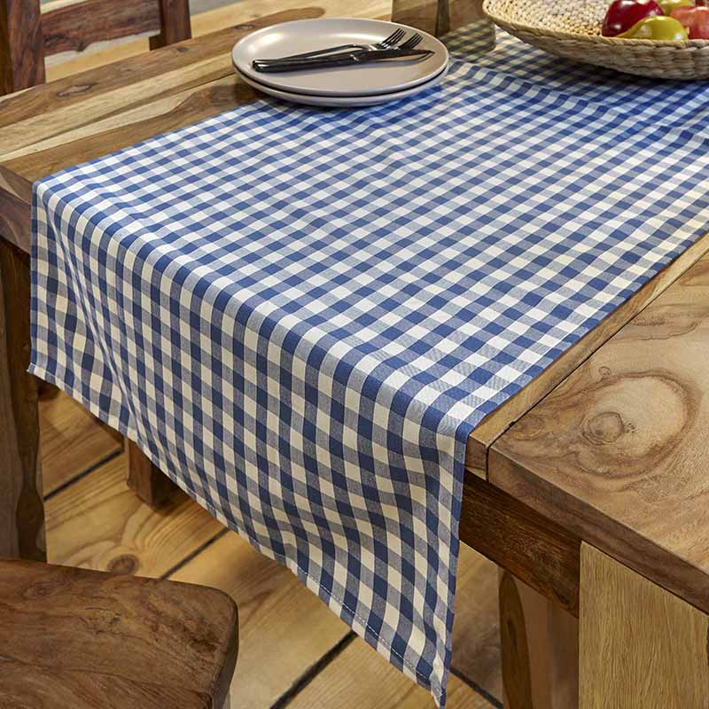 Τραβέρσα/Ράνερ Τραπεζιού Καρό Αιγαίον 50X150 / blue