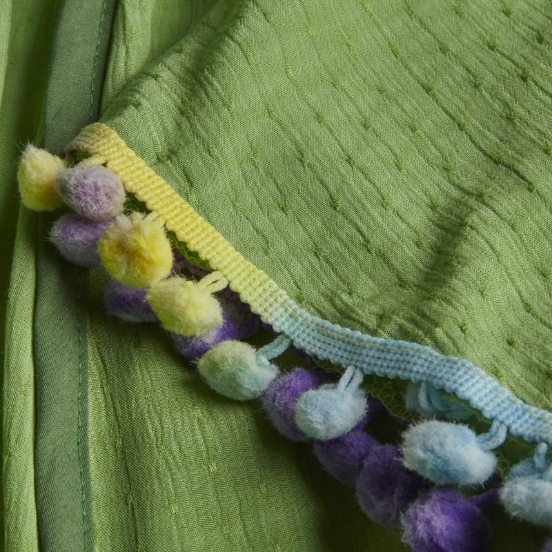 Κιμονό Artemis με pom-pom ΟΝΕ SIZE / green