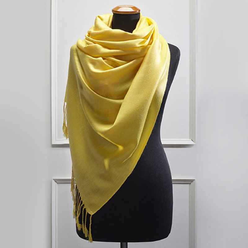 Πασμίνα Μονόχρωμη Αιγαίον ASS / Yellow Safran