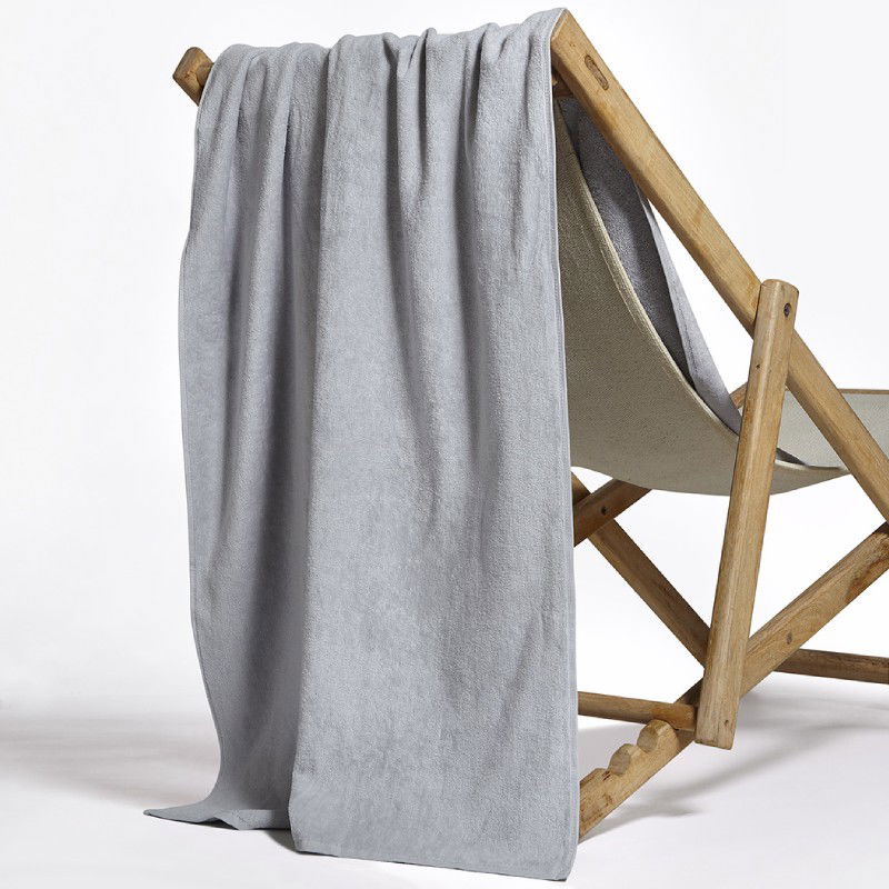 Πετσέτα Θαλάσσης Velour Αιγαίον 90X180 / Light Grey