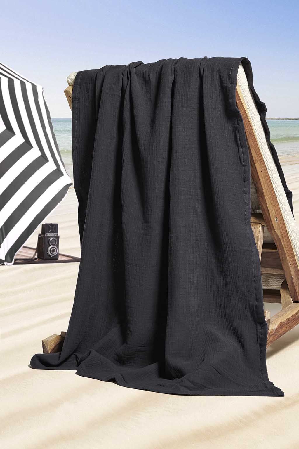 Πετσέτα Θαλάσσης Αιγαίον Super Soft Black