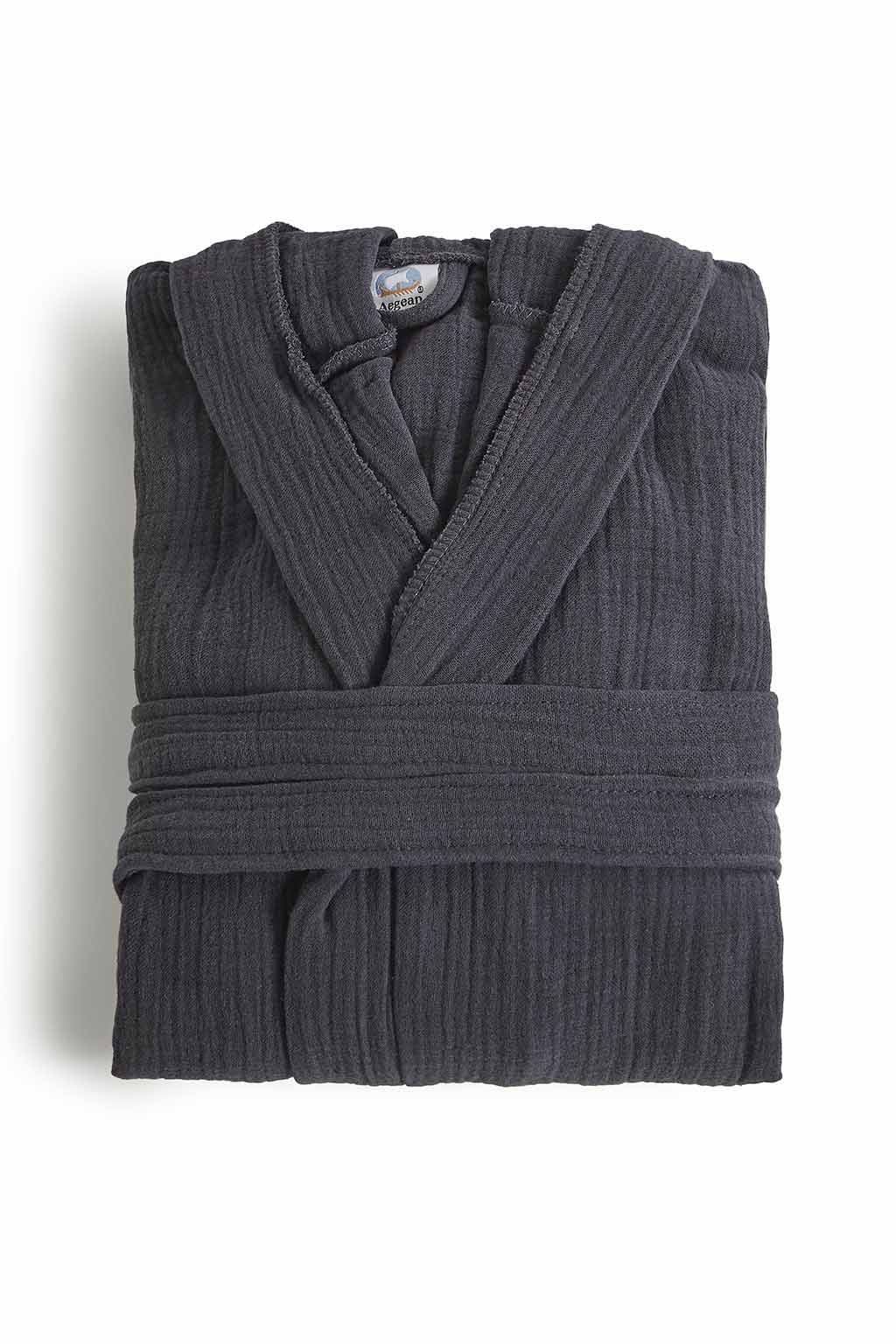 Μπουρνούζι με Κουκούλα Αιγαίον Super Soft L-XL / Black