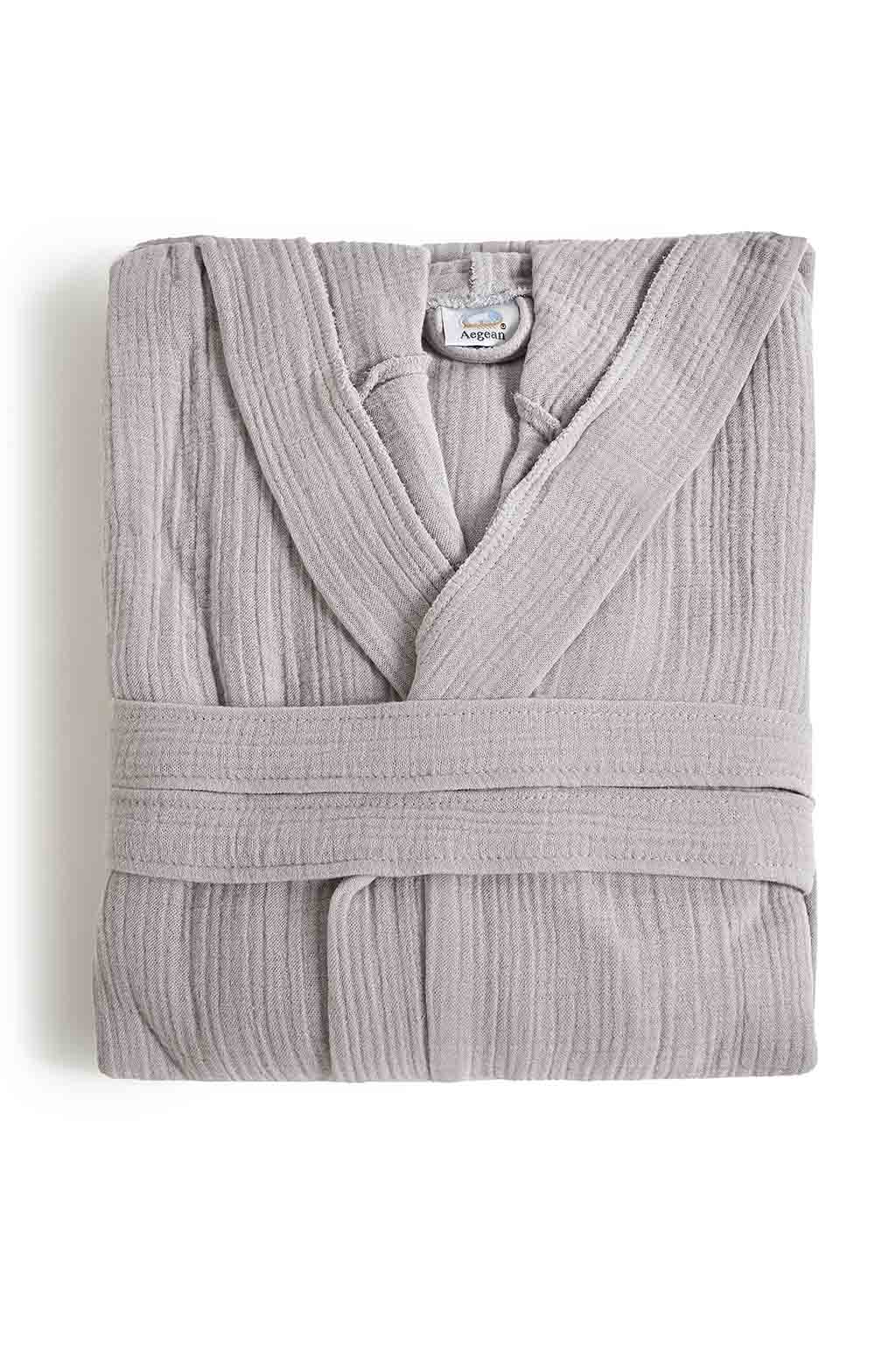 Μπουρνούζι με Κουκούλα Αιγαίον Super Soft L-XL / Cement