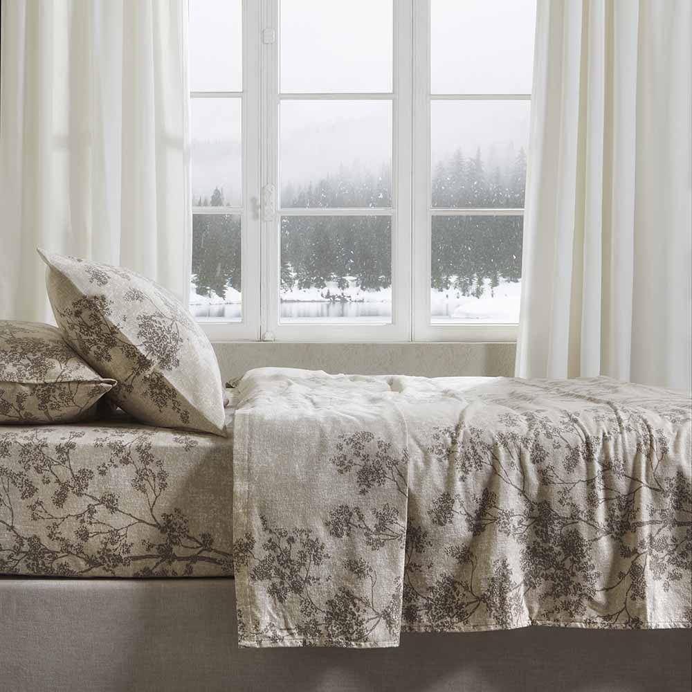 Σετ Φανελένια Σεντόνια Μονά Αιγαίον Flannel Tree 170X280 / beige