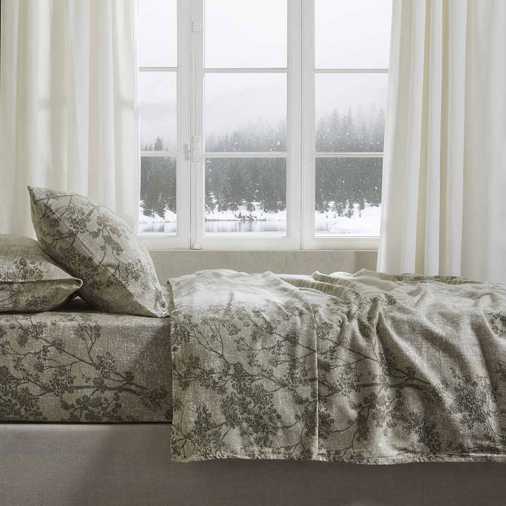 Σετ Φανελένια Σεντόνια Μονά Αιγαίον Flannel Tree 170X280 / olive
